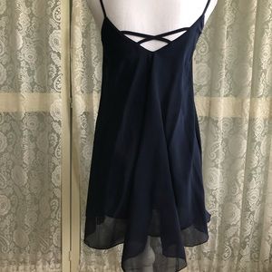 Navy blue chiffon dress